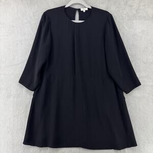 Wilfred Dress Womens M Black Myosotis Crew Neck 3/4 Sleeves Pocket Key Hole